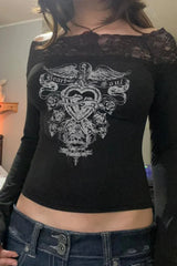Gothic Colorblock Slim Fit T-Shirt