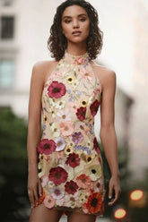 Hariet 3D Stylish Floral Embroidered Dress S / Floral