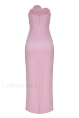 Heart Embellished Strapless Charming Cady Column Dress
