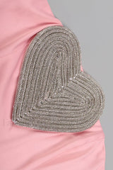 Heart Embellished Strapless Charming Cady Column Dress