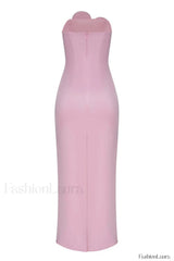 Heart Embellished Strapless Charming Cady Column Dress
