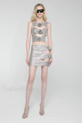 Linne Cutout Top Charming & Skirt Set
