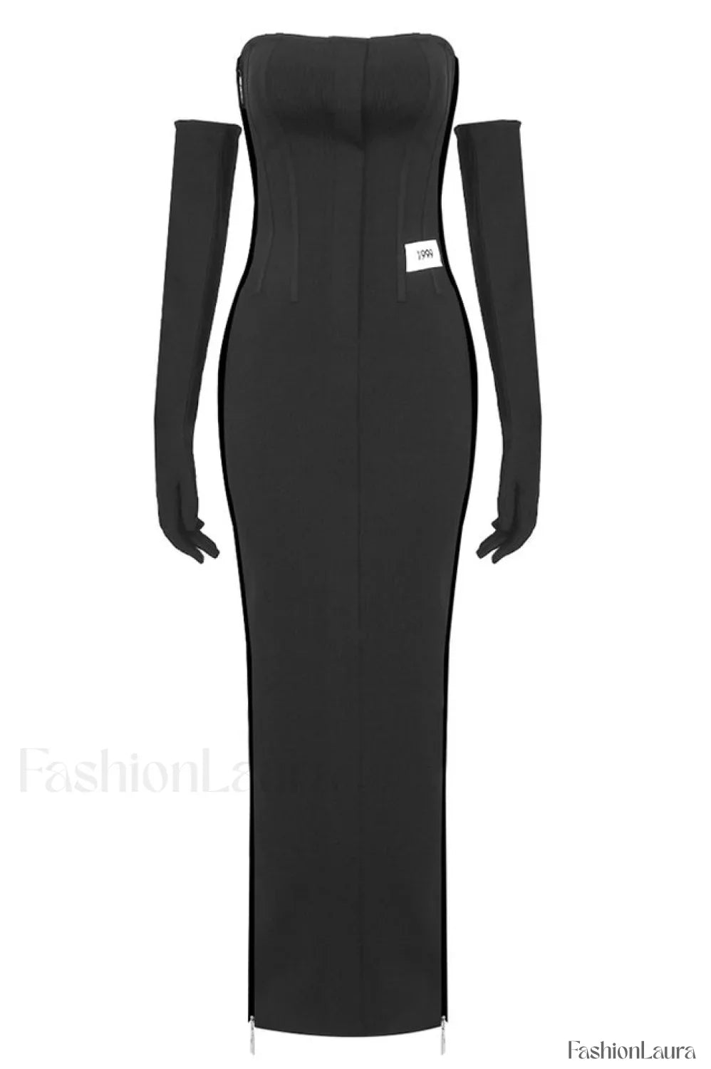 Long Stretch Stylish Technical Jersey Dress XS / Black