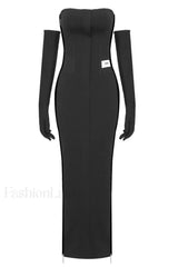 Long Stretch Stylish Technical Jersey Dress XS / Black