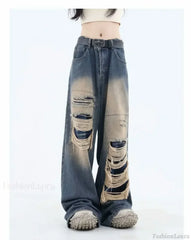 Ripped Y2K Halloween Pants Blue / M