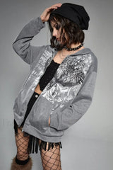 Street Style Eagle Graphic Hoodie