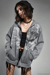 Street Style Eagle Graphic Hoodie