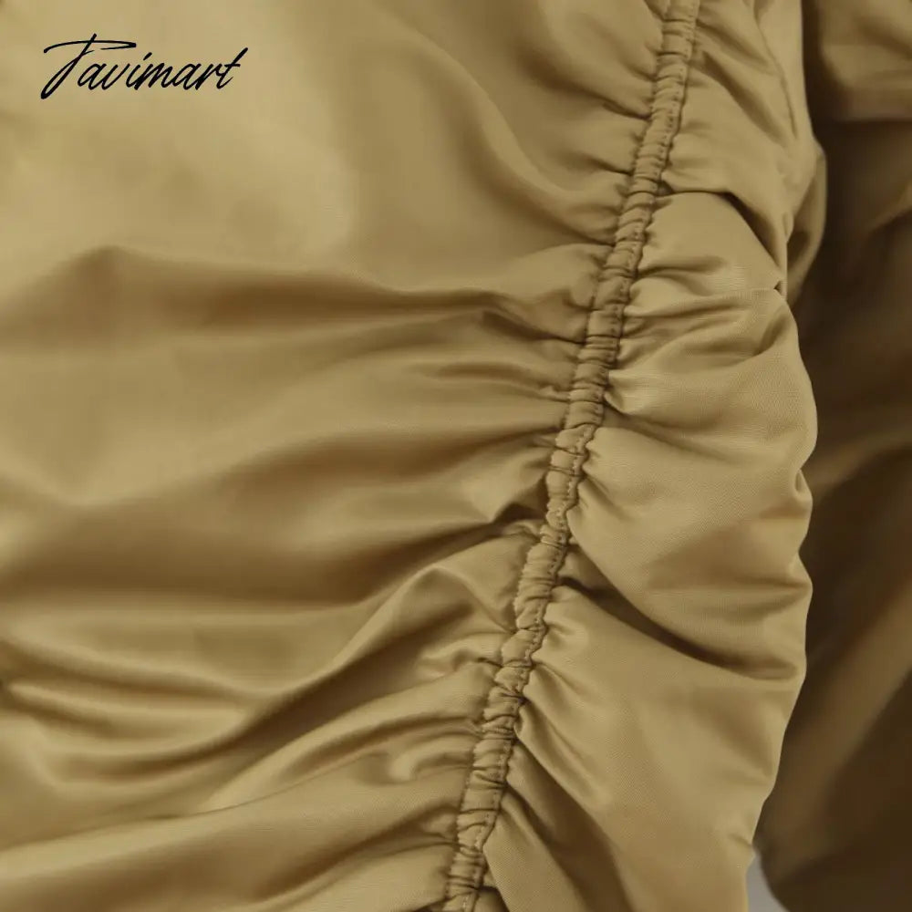 Tavimart American Vintage Coat Ins Blogger Vintage Loose Boyfriend Lovers Khaki Solid Bomber Jacket Women