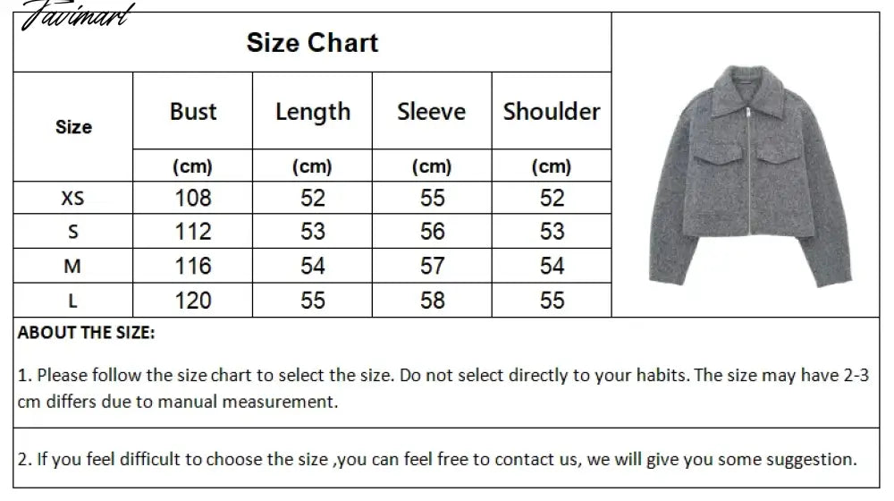 Tavimart Gray Jacket Women Fashion Cropped Coats Autumn Elegant Lapel Zipper Jackets Ladies Casual Wool Blend Outerwear Female Chaquetas