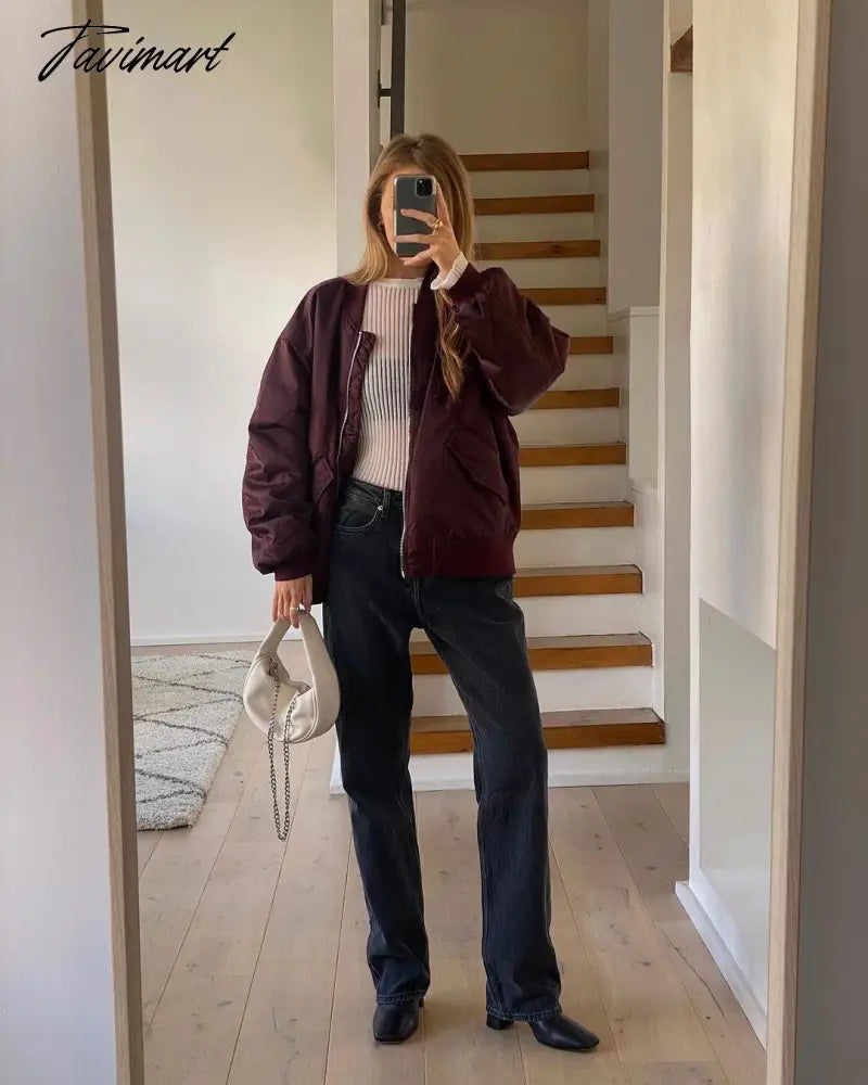 Tavimart New Women's Street Style Loose Jacket Cotton Jacket Women's Jacket Coat