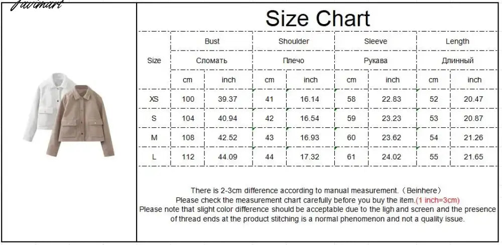 TAVIMART Pockets Cropped Jacket Woman Spring Streetwear Turn Down Collar Long Sleeve Khaki Short Coat Fashion New Chic Outerwear Tops