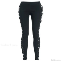 Vintage Gothic Lace Up Slim Halloween Pants