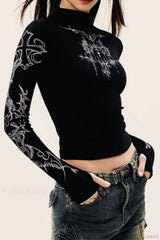 Y2K High Neck T-Shirt