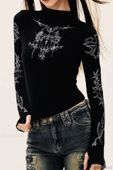 Y2K High Neck T-Shirt