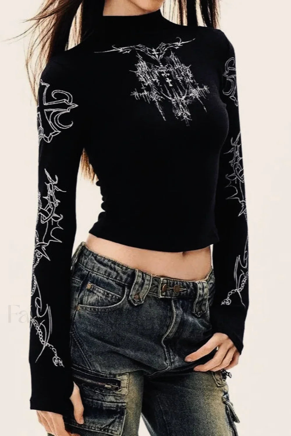 Y2K High Neck T-Shirt