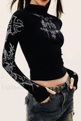 Y2K High Neck T-Shirt