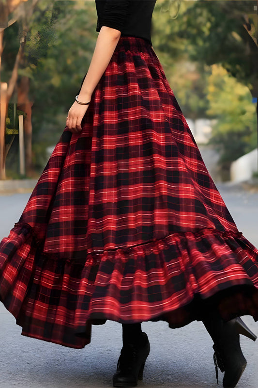 Flowing Midi A-Line Christmas Skirt