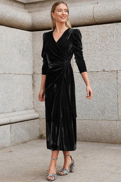 Velvet Long Sleeve Party Dress