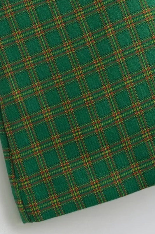 Letter Embroidery Plaid Low Waist Christmas Skirt