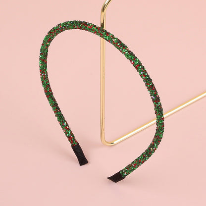 Christmas Rhinestone Glitter Red Green Party Hair Accessory
