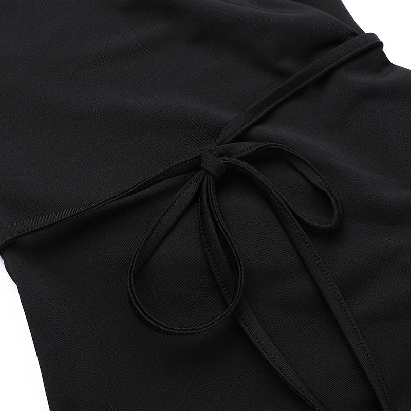 Americana Slit Dress-Black