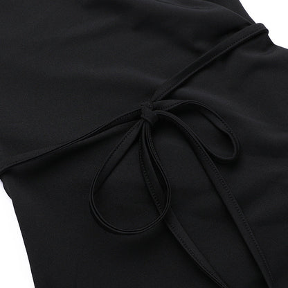 Americana Slit Dress-Black