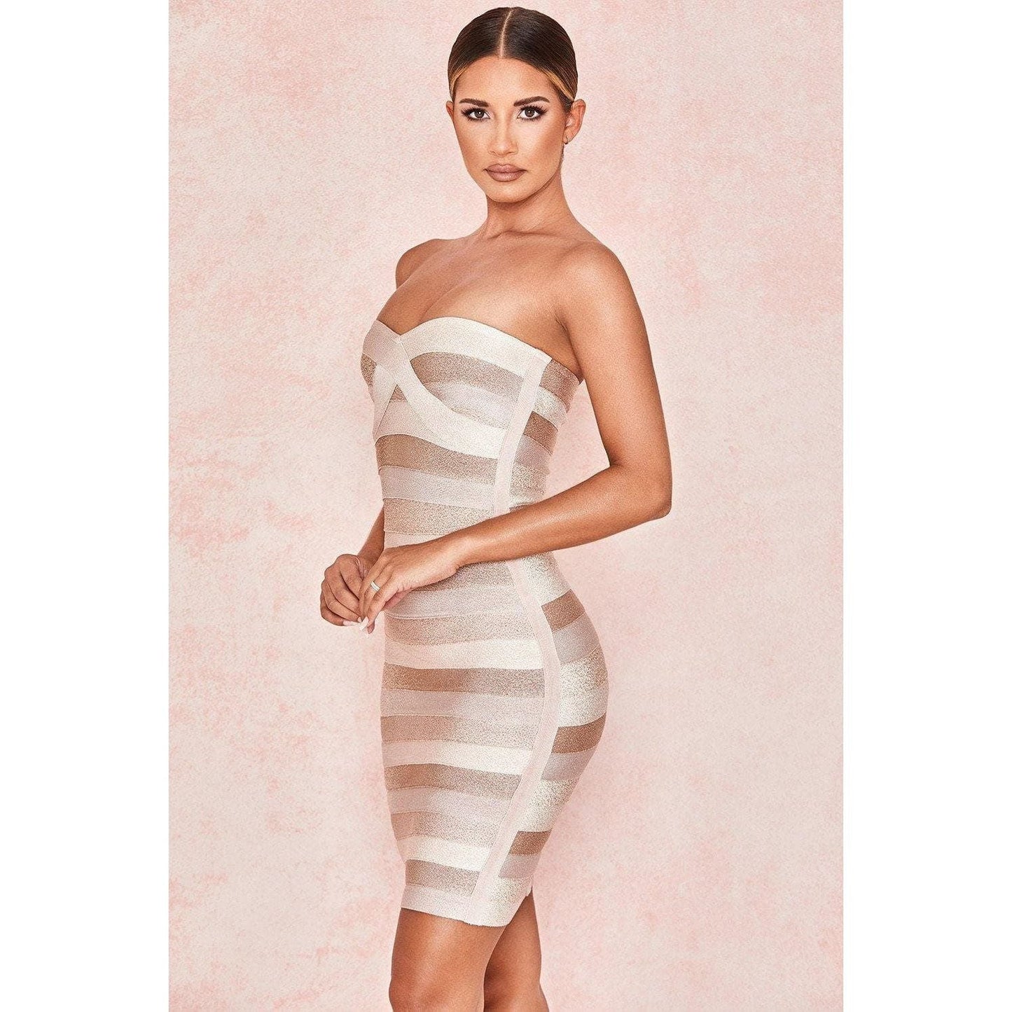 leaky shoulder sexy nightclub bag hip dress