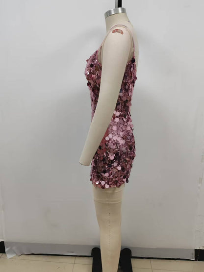 Shine On Mini Dress - Pink