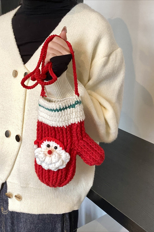Christmas Crocheted Tree Reindeer Cute Crossbody Bag
