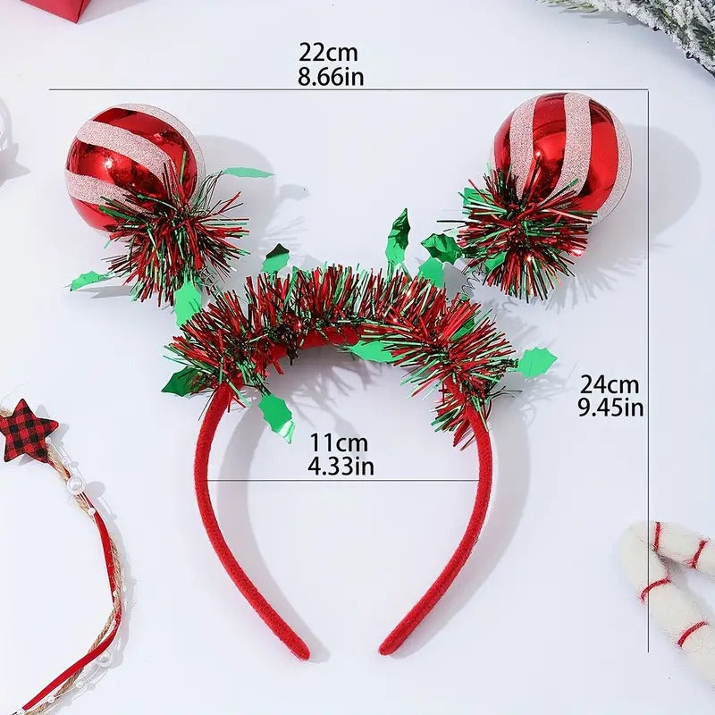 Christmas Ball Antler Bell Star Tree Festive Hair Accessory