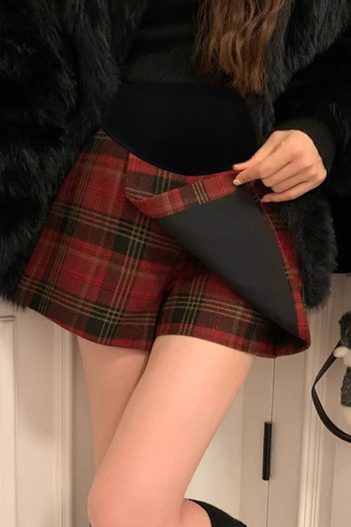Red Plaid A-Line Christmas Skirt