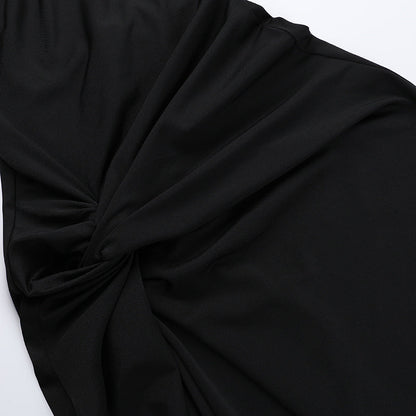 Americana Slit Dress-Black