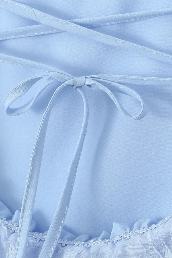 Square Neck Backless Fishtail Maxi Dress