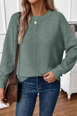 Classic Crew Neck Relaxed Knit Sweater