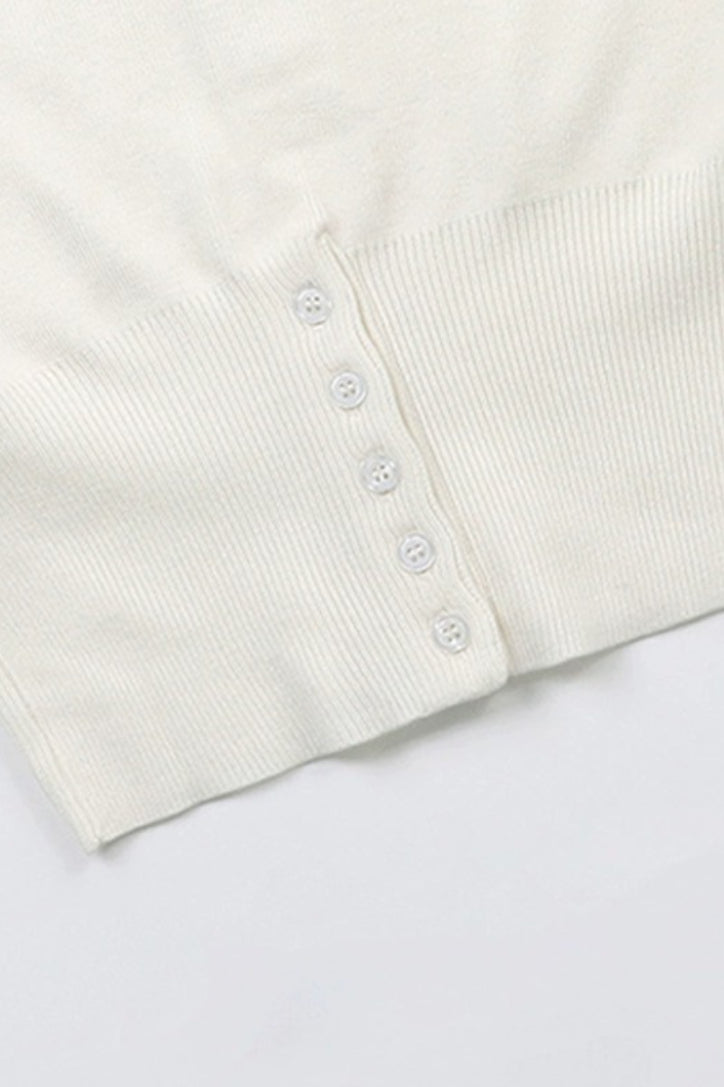 Embroidered Cotton V Neck Christmas Cardigan