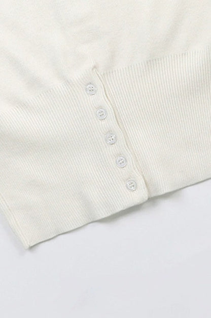 Embroidered Cotton V Neck Christmas Cardigan