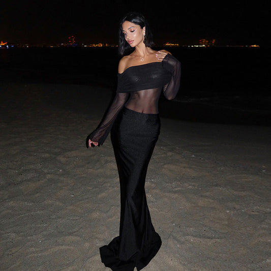 Ethereal Angel Maxi Dress - Black