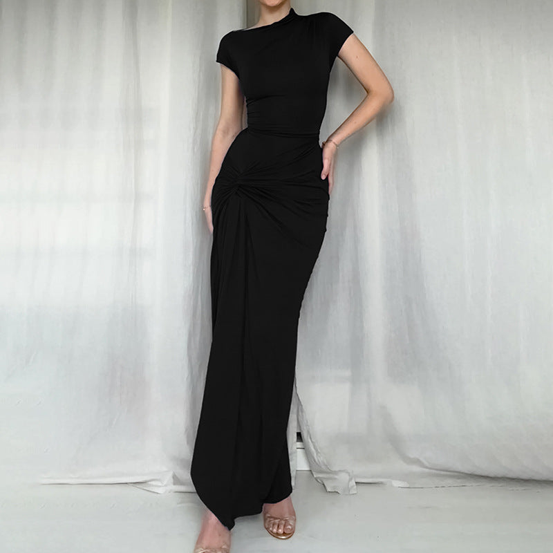 Americana Slit Dress-Black