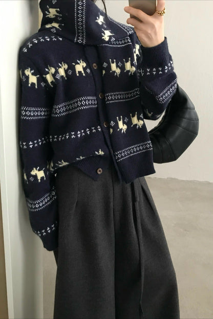 Tassel Knit Christmas Cardigan