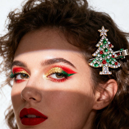 Rhinestone Reindeer Bow Festive Hair Accessory