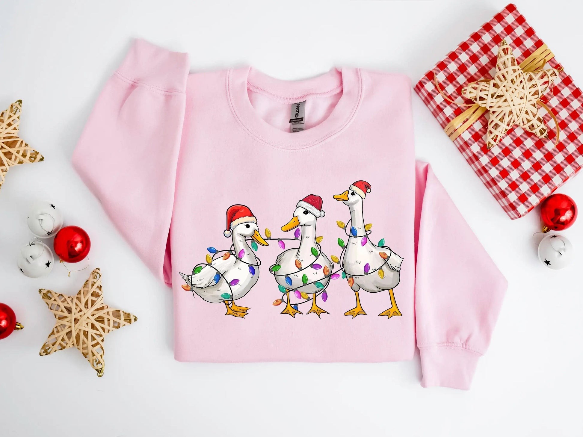 Voguish Cotton Duck Lights Family Christmas Hoodie Pink / S Hoodies-L