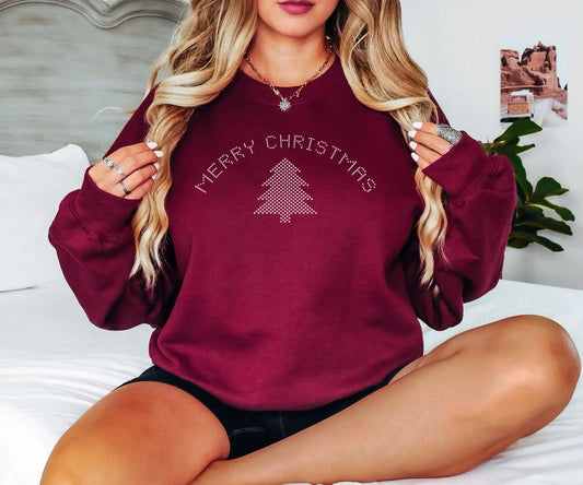 Voguish Minimalist Merry White Christmas Teer Girl Female Hoodie Burgundy / S Hoodies-L