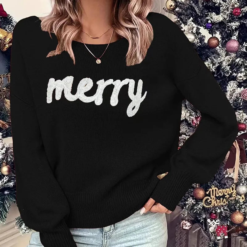 Elegant Winter Warm Trendy Christmas Sweater Black / S Sweaters-L