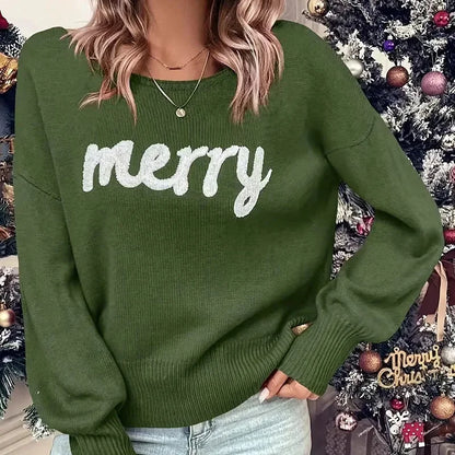Elegant Soft Loose Red Pullover Female Winter Warm Christmas Sweater Green / S Sweaters-L