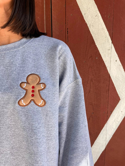 Loose Oversized Gingerbread Crew Neck Casual Christmas Hoodie Hoodies-L