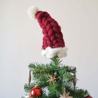 Hand Knit Santa Claus Christmas Hat