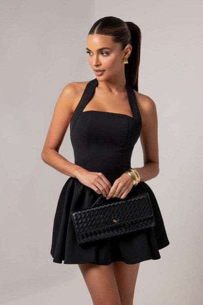 High Waist Backless Slip Dress
