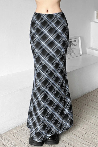 Plaid High Waist Bodycon Christmas Skirt