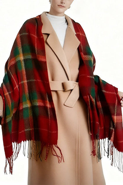 Checkered Warm Christmas Scarf