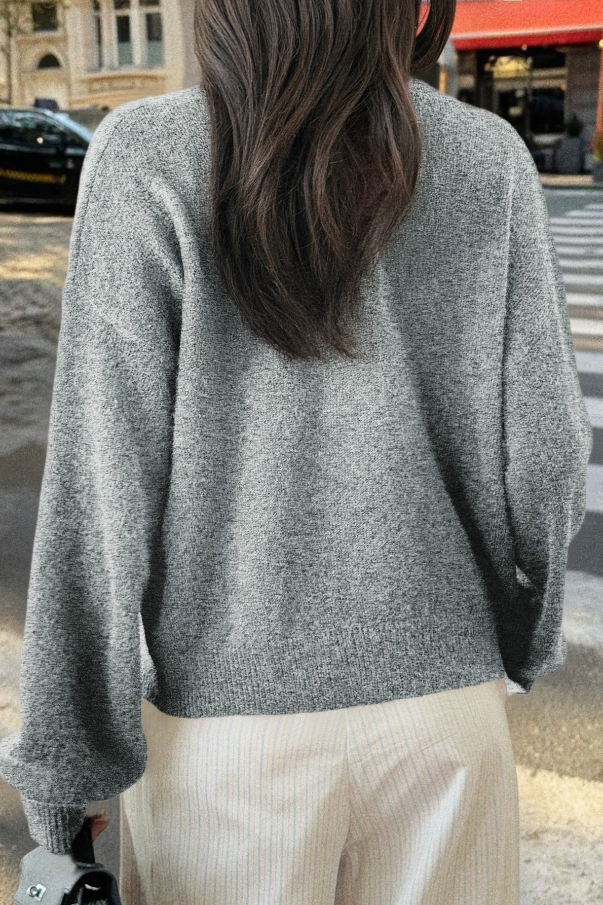 Minimalist Button Long Sleeve Christmas Cardigan